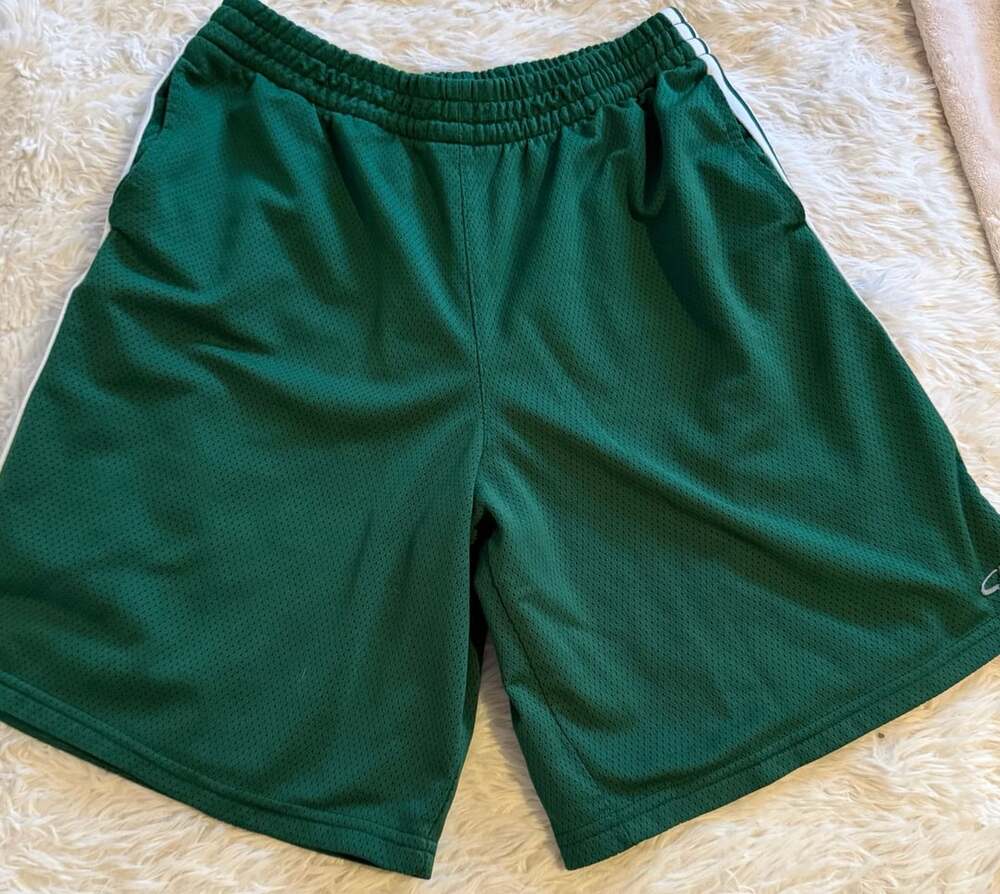 C9 Champion Mesh Athletic Shorts Size XL Green White Striped Pockets